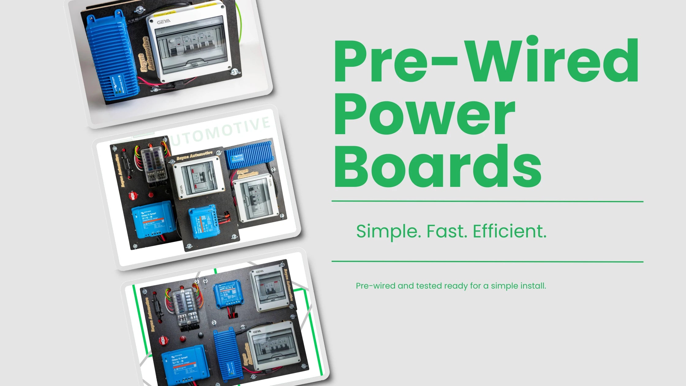 Pre-wired Power boards