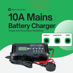 10A Intelligent Mains Leisure Battery Charger 240V-12V DC