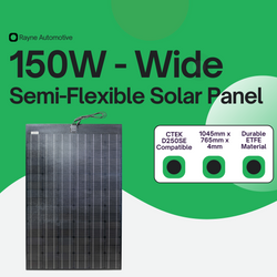 150W semi-flexible solar panel, wide design