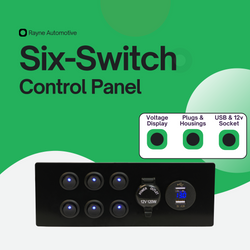 6-Switch Control Panel 12V - Satin Black