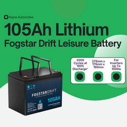 Upgrade to Lithium Leisure Battery - Fogstar Drift 12v 105Ah