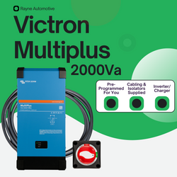 Victron Multiplus 12V inverter with charger and leads.
