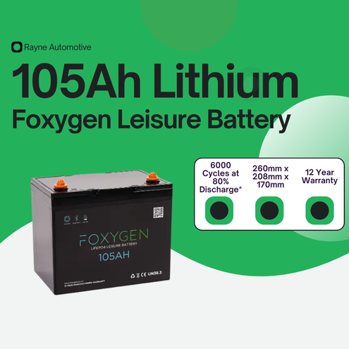 Lithium Leisure Battery - Foxygen 12v 105Ah