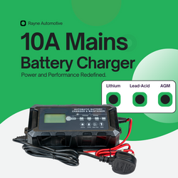 10A Intelligent Mains Leisure Battery Charger 240V-12V DC
            