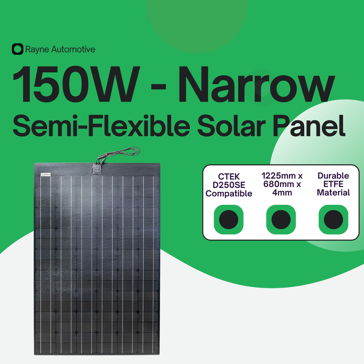 150W Semi-flexible Solar Panel (Narrow)