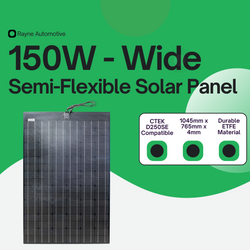 150W semi-flexible solar panel, wide design
            