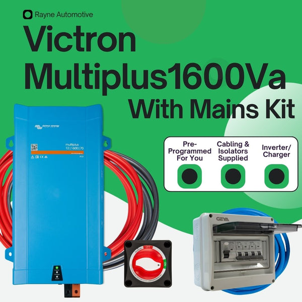 Victron Multiplus 12V-230V 1600Va - With Mains kit, leads, battery switch