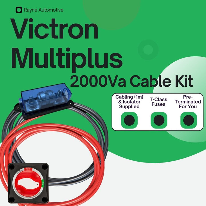 Victron Multiplus 2000Va DC Inverter Leads & Isolator Switch Kit