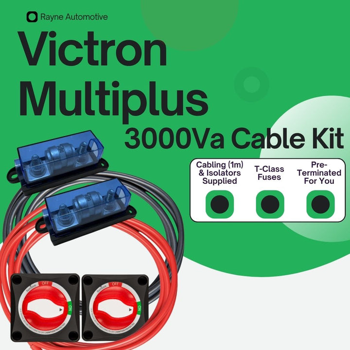 Victron Multiplus 3000Va DC Inverter Leads & Isolator Switch Kit