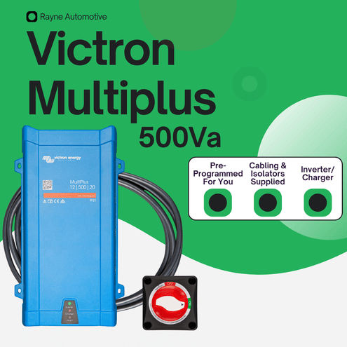 Victron Multiplus 500Va DC Inverter Leads & Isolator Switch Kit