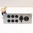 Brushed silver 6-switch control panel for 12V systems