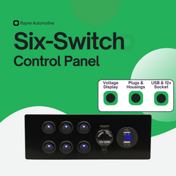 6-Switch Control Panel 12V - Satin Black
            