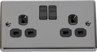 Double Socket — Black Nickel Finish