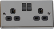 Double Socket — Black Nickel Finish