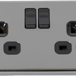 Double Socket — Black Nickel Finish
            