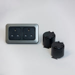 Double C-line Modular System Mains 240V Socket + Back Box