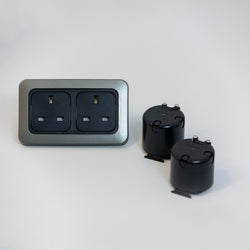 Double C-line Modular System Mains 240V Socket + Back Box
            