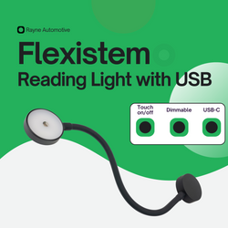 Touch Sensitive Black 12V Dimmable LED Reading Light with USB C Warm White
            