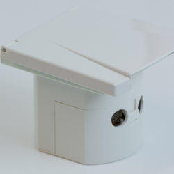 Mains 240V Inlet Socket — White Flush Mount For Campervan Hook-Up
            