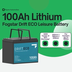 Lithium Leisure Battery - Fogstar Drift ECO 12v 100Ah With bluetooth
            