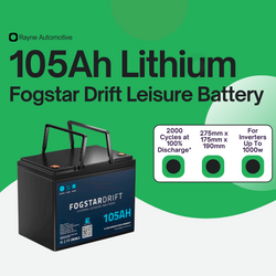 Lithium Leisure Battery - Fogstar Drift 12v 105Ah
            