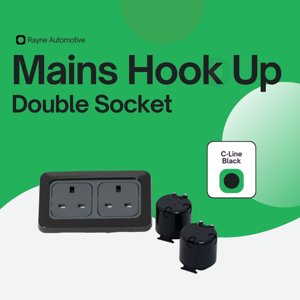 C-Line Double 240V Mains Socket with Surround — Campervan Hook-Up