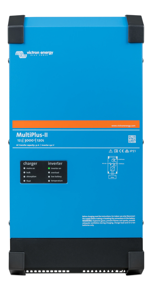 Victron Multiplus II inverter with battery charger.