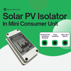 Solar PV Isolator Switch In Mini Consumer Unit
            