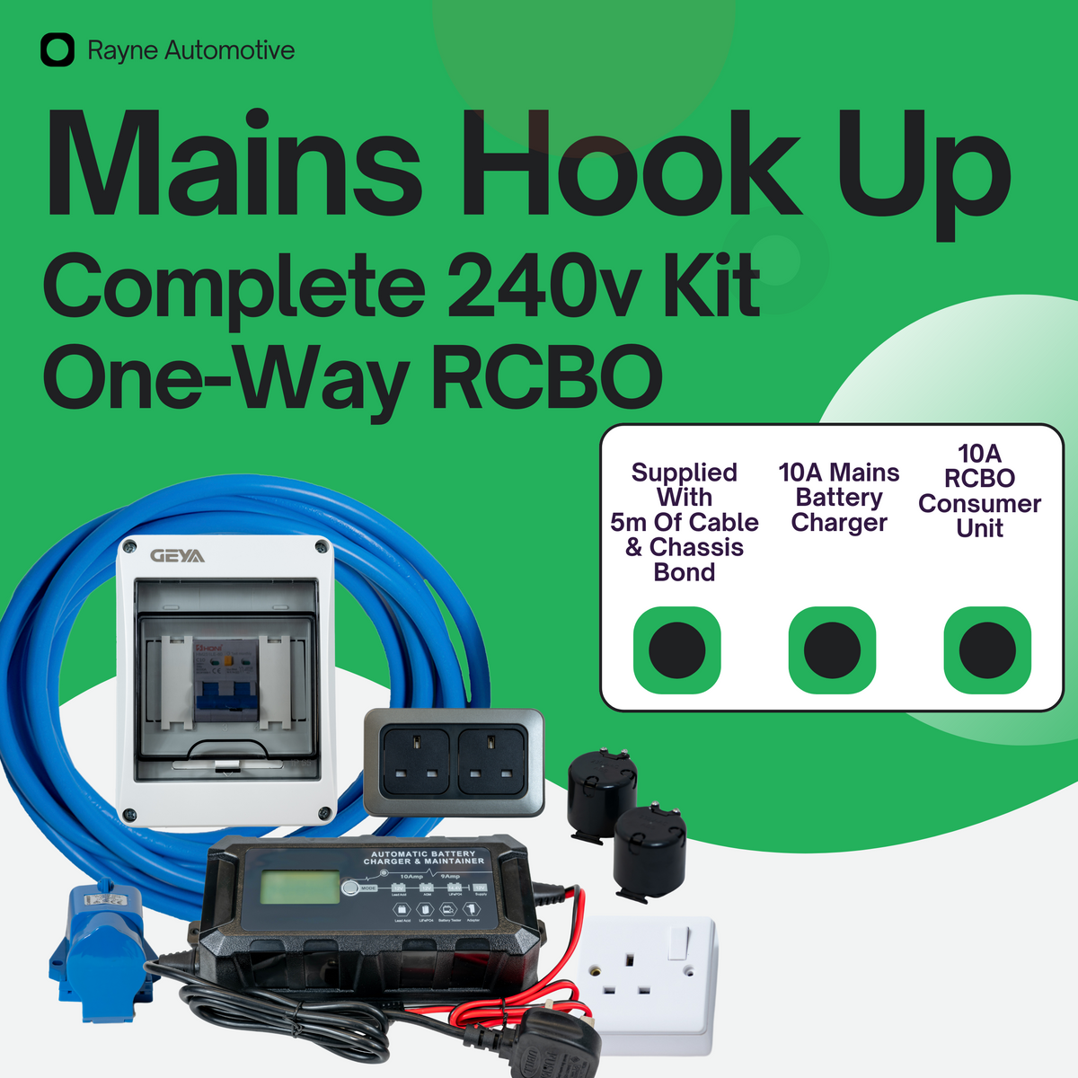 Mains Hook-Up Kit with 10A Standard Charger