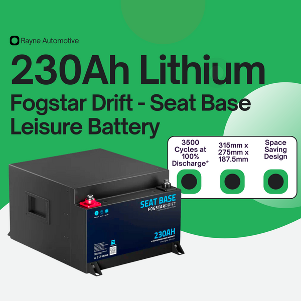 Seatbase Updated — Seat Base Lithium Leisure Battery - Fogstar Drift 12v 230Ah