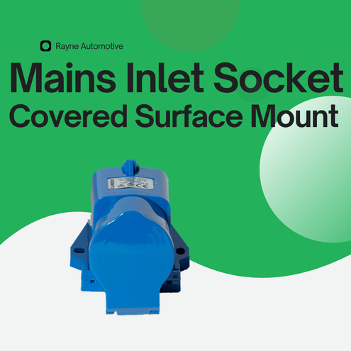 Mains 240V Inlet Socket — Covered Surface Mount For Campervan Hook-Up